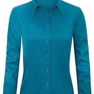 NWOT: Blue Long Sleeve Button Down Wrinkle-Free
